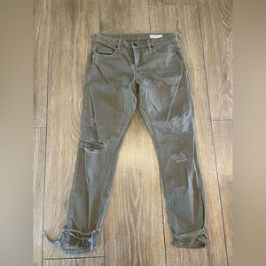 Blank NYC Gray Skinny Jeans green with distressing size 26